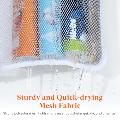 Lifewit Mesh Shower Caddy, 11 Pockets Hanging Shower Organizer with Quick Drying Mesh, Portable Space Saving Bathroom Organizer to Hold Soap, Shampoo and Cruise Ship Essentials, White, 2 Pack - size: 17" × 34"