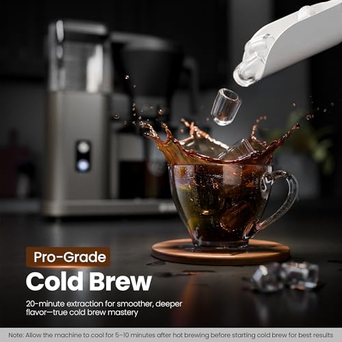 Kismile SCA-Certified 8 Cup Drip Coffee Maker, Pour Over Coffee Machine with 3s Instant Heat 197–205℉, Adjustable Flow Control, Removable Water Tank, Deep Cold Brew & 40 Min Keep Warm (Light Grey) - color: Light Grey