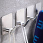 DELITON Adhesive Towel Hooks on Wall: Robe Hooks for Hanging Clothes Hats Stick on Bathroom/Kitchen SUS 304 Stainless Steel Silver - color: Silver