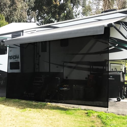 Shadeidea RV Awning Sun Shade Screen for Awning - 9' X 20' 5'' Black Mesh Sunshade Motorhome Camping Trailer UV Sunblocker Canopy Sunscreen - 3 Year Warranty - size: 9' 0'' x 20' 5'' -Actual Measurement