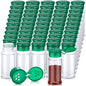 Amyhill 100 Pcs Plastic Spice Bottles Spice Jars Seasoning Jars Shaker Plastic Jars 3.3 Oz/ 100ml Seasoning Shaker with Shaker Lids(Green Lid) - color: Green Lid