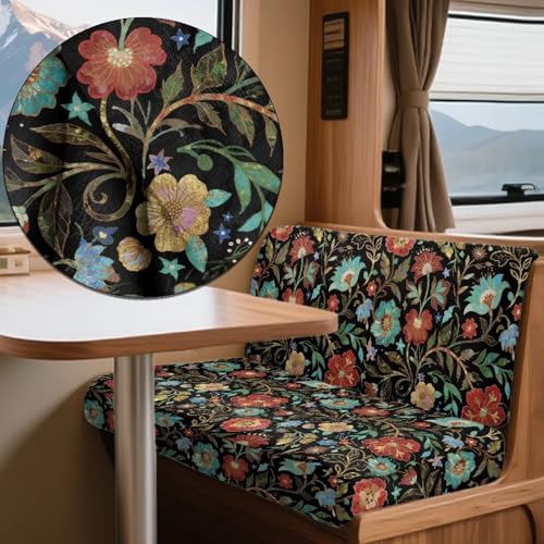 Floral Pattern 2 PCS RV Dinette Cushion Covers Wear-Resistan Camper Seat Covers Dinette Booth Camper Cushion Slipcover Sofa Slipover for Travel Trailer Couch - color: Floral