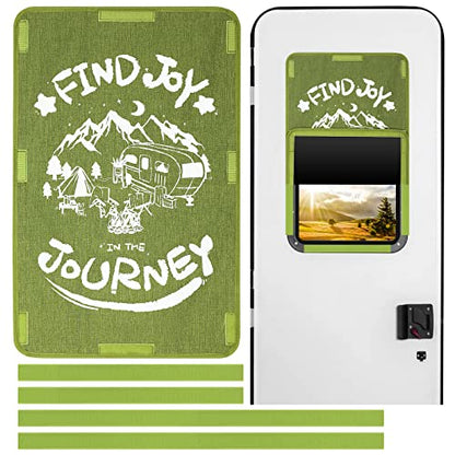 ESUDNT RV Door Window Shade Cover, Sun Blackout Fabric Curtains for Camper Trailer Coverings Must Have Accessories (25x16 inch) -Green