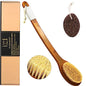 ICANdOIT-17.71Inch Natural Stiff Sisal Bristles Anti-Slip Long Handle Bath Brush,Bent Handle Shower Scrubber for Exfoliating,Shower Back Brush,Exfoliation Set with Pumice Stone(1 Pack) - size: 17.71"Stiff Sisal Bristles Back Brush+Pumice-2Pack