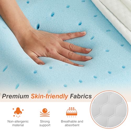 DUMOS Memory Foam Pillows for Sleeping 2 Pack, Bed Pillows for Adults with Washable Cover and Breathable Mesh, Gel Cooling Pillow for Back and Side Sleeper Support, White - size: Standard Size 2 Pack