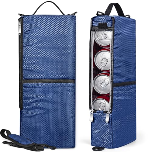 Golf Cooler Bag Golf Cooler Sleeve - Holds 6 Beer Cans or 2 Wine Bottles Cold Golf Accessories Gifts for Men Dad Husband, Insulated Beer Cooler for Golfing, Beach Days, Picnic - color: 6 Cans Navy