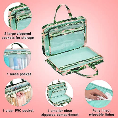 Conair Travel Toiletry Bag - Makeup Bag - Cosmetic Bag -Travel Makeup Bag - color: Pink Palm