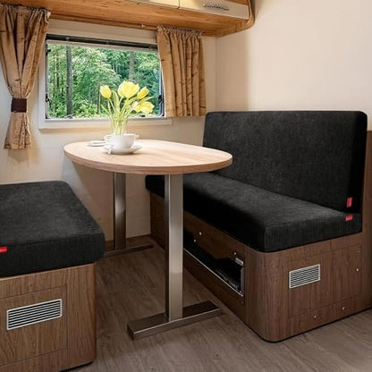 Waterproof RV Dinette Cushion Covers - Stretch Seat Slipcover, Washable RV Couch Cover Designed for Camper Car Bench (Loveseat 2 Backrest Cover & 2 Bench Cover, Black) - color: Black, size: Loveseat 2 Backrest Cover & 2 Bench Cover