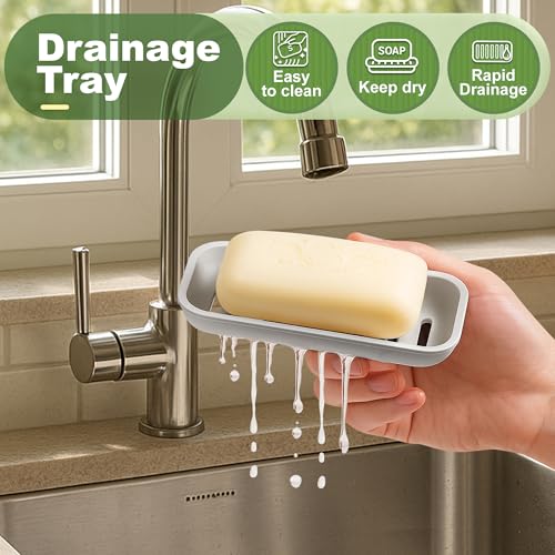 Travel Soap Case soap Holder,Leak Proof Soap Holder with Silicone Sealed lid,Keep Dry with Drainage Tray,Soap Dish for Travel, Gym, Bathroom, Outdoor, Camping, School (Gray) - color: Grey