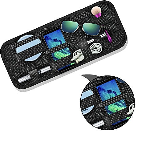 SourceTon 2 Packs Car Sun Visor Organizer, Car Visor Storage Anti-Slip Elastic Woven Board for Sunglass Holder Parking Fuel Card Digital Accessories