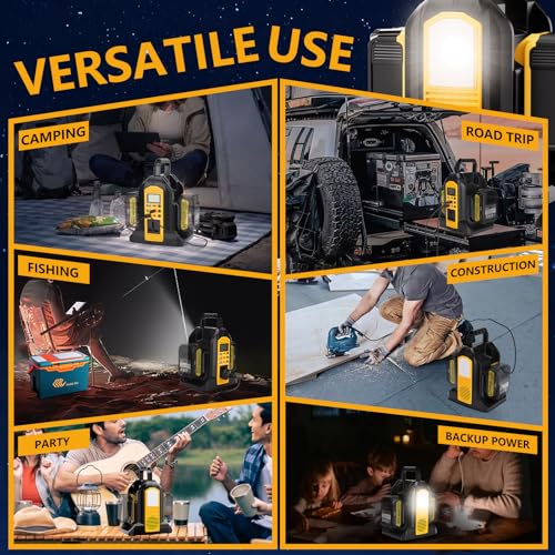 350W Power Inverter for Dewalt 20V 60V Battery, 2-Port Battery Converts 20V DC to 120V AC Inverter with LED Light, 3 USB-A, 1 USB-C, DC and AC Outlet, Portable Power Station for Outdoor Use(Tool Only)