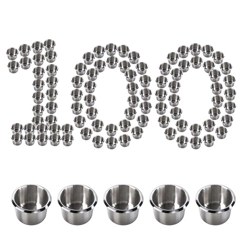 GSE Games & Sports Expert Stainless Steel Cup Holder, Drop-in Cup Holder for Casino Poker Tables, Work Desks, Boats, RVs, Cars & Trucks - color: Small, size: 100-Pack
