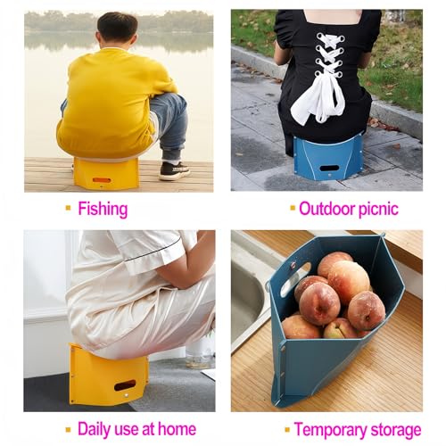 Foldable Stool Portable Chair Lightweight Collapsible Camping Hiking Stools,Small Folding Travel Chairs for Fishing Hiking Tours BBQ Parties Subway Squatty Potty （Light Green） - color: Light Green