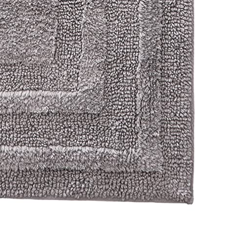 Eddie Bauer - Bathroom Rug, 100% Soft Plush Tufted Cotton Runner Rug, Highly Absorbent, Quick-Dry, and Skid-Resistant Backing (Logan Chrome Grey, 22" x 60") - color: Chrome Grey, style: 22" x 60"