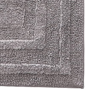 Eddie Bauer - Bathroom Rug, 100% Soft Plush Tufted Cotton Runner Rug, Highly Absorbent, Quick-Dry, and Skid-Resistant Backing (Logan Chrome Grey, 22" x 60") - color: Chrome Grey, style: 22" x 60"