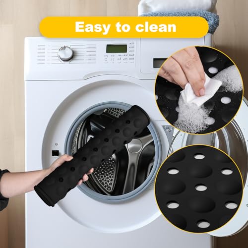 Silicone Bath Tub Mat Non Slip, 36"x16" Shower Foot Scrubber Mat with Drain Holes and Suction Cups, Upgraded Bathtub and Shower Mats, Machine Washable Bathtub Floor Liner Mats for Bathroom (Black) - color: Black