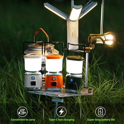 Allspark LED Camping Lantern Rechargeable,1500LM 4 Light Modes Magnetic Camping Lights,Bright Portable Home Lantern, IPX4 Waterproof Tent Lights for Hiking,Power Outages,Emergency,Hurricane(White)