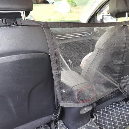 RUIANTE Dog Car Net Barrier Pet Travel Barrier Car Divider Mesh Drive Safely Adjustment Length for Children and Pets Dogs Sturdy Mesh Car Ceiling Cargo Net Universal Fit Cars SUVs Truck Pickup Black