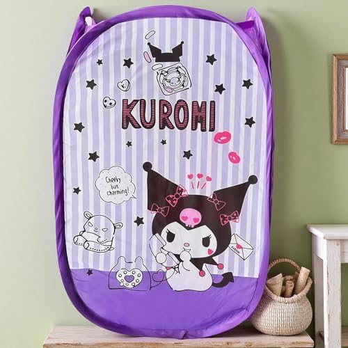 Cute Cartoon themed Laundry Basket, Mesh Pop Up Hamper with Carry Handles, Large Capacity Collapsible Storage for Room, Dorm | Travel & Camping (Kurmi) - color: Kurmi