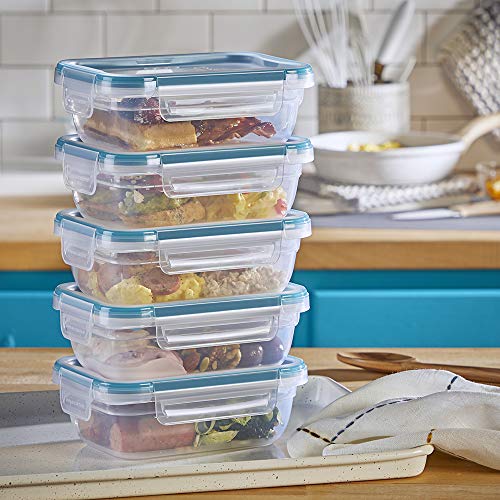 Snapware Plastic Total Solutions (5-Pack, 3 Cup) Food Storage Containers Set, Airtight & Leakproof Plastic Locking BPA-Free Lids Tupperware, Freezer Dishwasher Microwave Safe - size: 5 Pack, style: 3 Cup