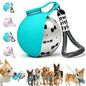Foldable Pet Water Bottle for Travel, 2 in 1 Portable Dog Water Bottle, 9.6 Oz Stainless Steel Bottle with Silicone Bowl, Leak-Proof Water Dispenser Ideal for Small Dog Walking (Blue-Pattern) - color: Blue-Pattern