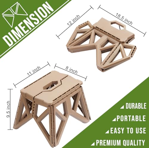 Tactical Folding Step Stool Portable Small Chair Collapsible for Kitchen,Hiking Stool Backpacking, Camping, Fishing and Hunting (Green) - color: Green