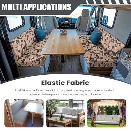 SEANATIVE Duck Camo RV Dinette Sofa Cover Replacement Camper Cushions Cover Slipcovers for Travel Trailer Couch Bench Covers Rectangle Loveseat Protective Cover Prevent Scratches - color: Duck Camo