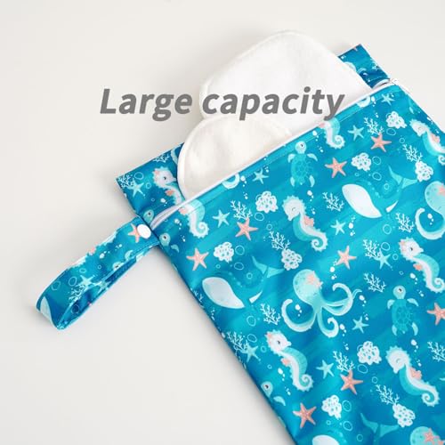Happy Flute 3 Set Wet Bag Storage Bag Zipper Waterproof Washable | Travel Bags, Beach, Pool, Gym Bag for Cloth Diaper, Swimsuits & Wet Clothes for Baby,11.8x15.7inch - color: YMX002-S14