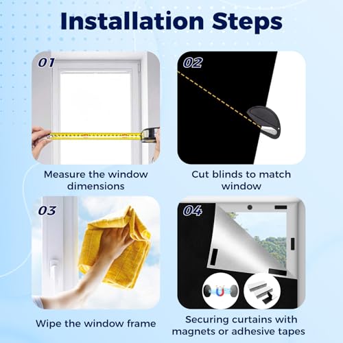 100% Blackout Window Cover, Portable Magnetic Blackout Window Cover for Bedroom 57" x 39", Black Out Shade for Travel, RV, Dorm Room, Media Room - size: 39"W x 57"L (Pack of 1)