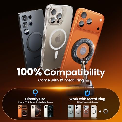 2026 Upgraded Vacuum Car Phone Holder for Magsafe [108+LB Strongest Suction & 3000gf Strongest Magnetic] 360° Adjustable Magnetic Phone Holders for Car for iPhone 17-12 Pro Max Plus Air Clear - color: Clear