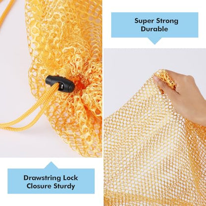 3Pcs Mesh Laundry Bags Washing Machine Mesh Wash Bags Jumbo for Delicates Clothes,Bed Linen,Toys with Drawstring Closure Sturdy(3 XXLarge 28 x 26 Inches, Yellow) - color: Yellow, size: Jumbo 3 pcs
