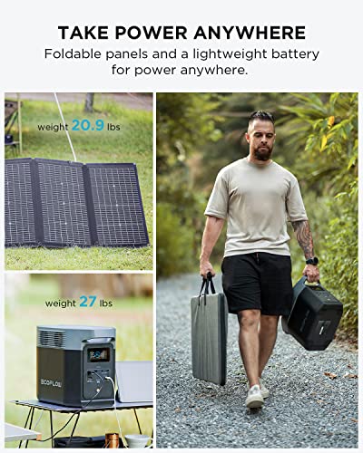 EF ECOFLOW Solar Generator DELTA 2 with 2x220W Portable Solar Panels, 1024Wh LFP Battery, Fast Charging, Portable Power Station for Home Backup Power, Camping & RVs - style: DELTA 2+2X220W Solar Generator