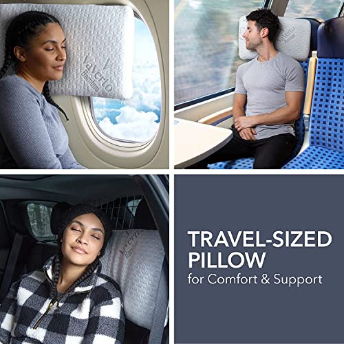 Vaverto Camping Pillow, Medium Firm Memory Foam Travel Pillow, Compressible & Portable, Breathable Washable Cover, Backpacking, Airplane & Car Travel, 12" x 18" - color: Rose