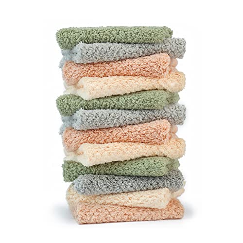 K&janet6am Microfiber Cleaning Cloth for Kitchen, 12 Pack Premium Coral Velvet Dish Cloths for Washing Dishes, Super Absorbent Coral Fleece Cleaning Cloths, Nonstick Oil Washable Fast Drying Rags - color: 12pack