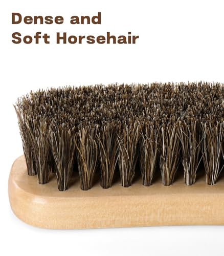 Cowboy Hat Brush, 100% Horsehair Brush for Cleaning, Lint Brush Removes Dust, Pet Hair, Cleaning Kit for Suede, Felt Hats, Wool Coats, Suits, Clothes, Shoes, Furniture, Wood Handle with Storage Bag - size: 1 Pack