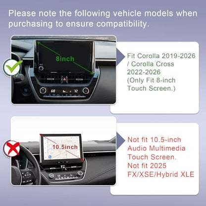 RUNROAD Dashboard Organizer Tray Compatible with Toyota Corolla 2019-2026 and Corolla Cross 2022-2026 Accessories, Dash Board Behind Screen Storage Box Coin Holder (ONLY Fit 8-inch Touch Screen)