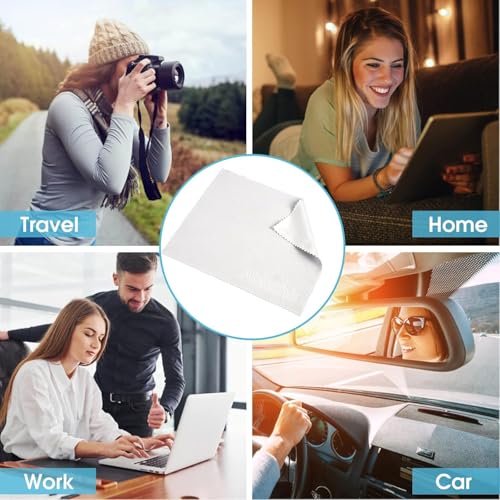 18 Pack Premium Microfiber Cleaning Cloths for Glasses, Glasses Cleaning Cloth for Cleaning Lenses, Screens, Cameras, Cell Phone, Eyeglasses, LCD TV Screens, Tablets and More - size: 6 x 7 in