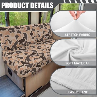 SEANATIVE Duck Camo RV Dinette Sofa Cover Replacement Camper Cushions Cover Slipcovers for Travel Trailer Couch Bench Covers Rectangle Loveseat Protective Cover Prevent Scratches - color: Duck Camo