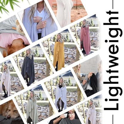 K E L O R Luxury Cooling Travel Blanket - Stretchy, Lightweight Soft & Breathable Shawl Wraps for Women - color: Meadow Green, size: Double-Sided