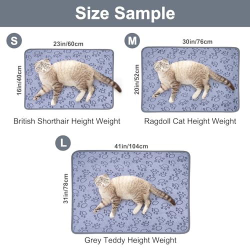Dono 1 Pack 3 Dog Blankets, Soft Fluffy Fleece Pet Blanket Warm Sleep Mat Paw Print Design Puppy Kitten Throw Blankets Doggy Blanket for Dogs - color: Grey Bone, size: Large(41*31")