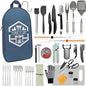 BOMKI Grilling & Camping Cooking Utensils - BBQ & Camp Kitchen Set - Cookware Accessories - Camping Essentials (Blue Pro) - style: Blue Pro