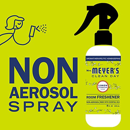 Mrs. Meyer's Air Freshener, Lemon Verbena, Spray | Non-Aerosol | Essential Oils | 8 fl. oz | Pack of 2 - size: 8 Fl Oz (Pack of 2)