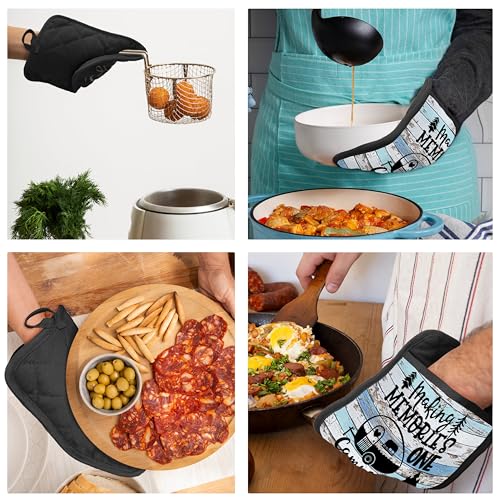 Camping Camper RV Gifts Pot Holders with Pockets, Making Memories One Campsite at a Time Pot Holders Heat Resistant Oven Mitts Hot Pads for Campsite RV Kitchen Baking Cooking - color: Louyzhut-1