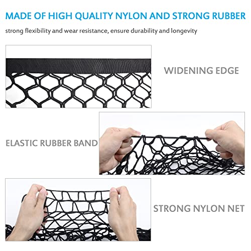 MICTUNING 2-Layer Heavy Duty SUV Truck Cargo Net, 44 x 15 Inch Universal Bed Net with Hooks, Adjustable Highly Elastic Storage Organizer Mesh Net Compatible for Pickup Truck SUV - size: 44 x 15 inches