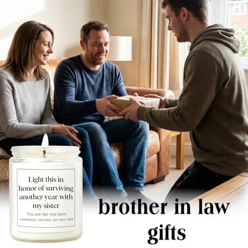Brother in Law Gifts from Sister, Funny Birthday Fathers Day Christmas Gift for Brother-in-Law, Practical Present Ideas for Men & Him - Lavender Scented Candle - style: Brother in Law