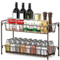 Simple Houseware Countertop Spice Rack 2-Tier Kitchen Spice Organizer Storage Shelves, Bronze - color: Bronze