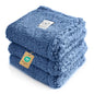 Luciphia 1 Pack 3 Calming Dog Blanket Fluffy Premium Fleece Pet Blankets Soft Sherpa Throw for Dogs Puppy Cat Haze Blue Medium (30" x20") - color: Haze Blue, size: Medium (Pack of 3)