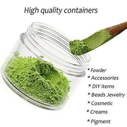 5 Gram Sample Containers with Lids, Mini Makeup Containers, Empty Plastic Travel Cosmetic Containers with Labels(50 Count, White Lid) - color: White