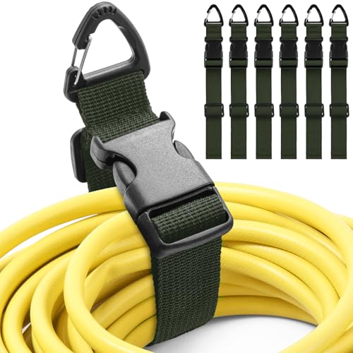 6 Pack 17 Inch Adjustable Extension Cord Holder Organizer with Triangle Clips for Garage Organization and Storage Heavy Duty Extension Cord Hanger for Men Workshop (Dark Green) - color: Dark Green