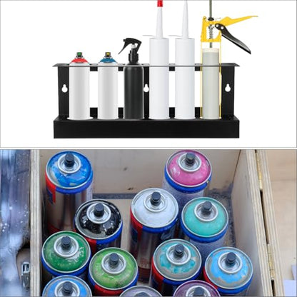 QWORK Caulking Gun Holder & Organizer, Wall Mount Pre-Assembled Storage Rack for Workshop, Garage & Shop Tools